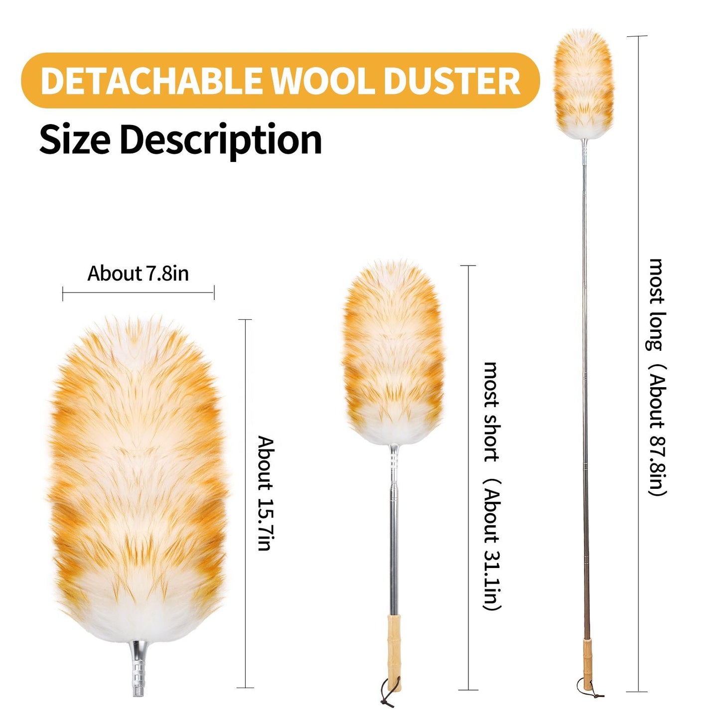 Wool duster, retractable