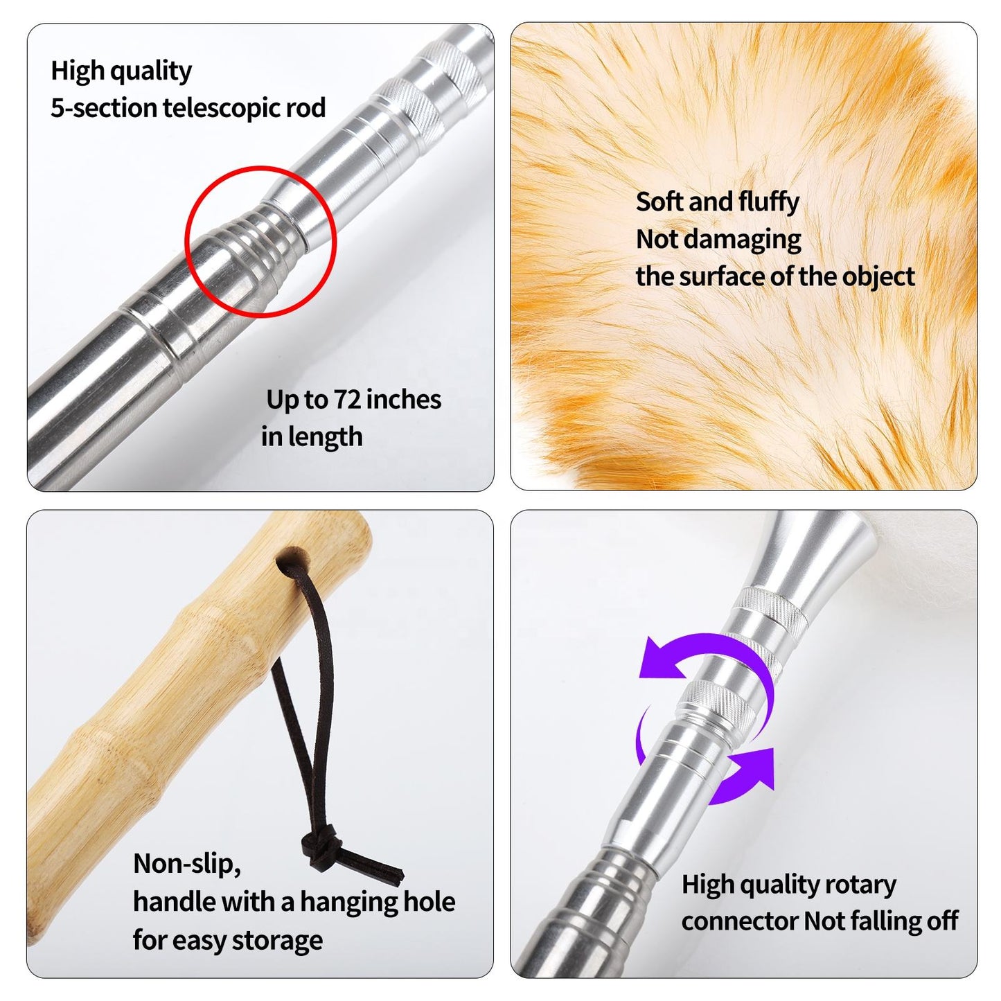 Wool duster, retractable