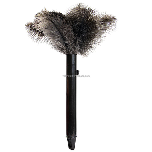 Retractable ostrich feather duster