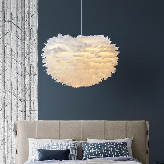 White feather chandelier