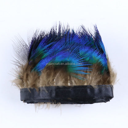 Natural blue peacock body feather tassel feather decoration