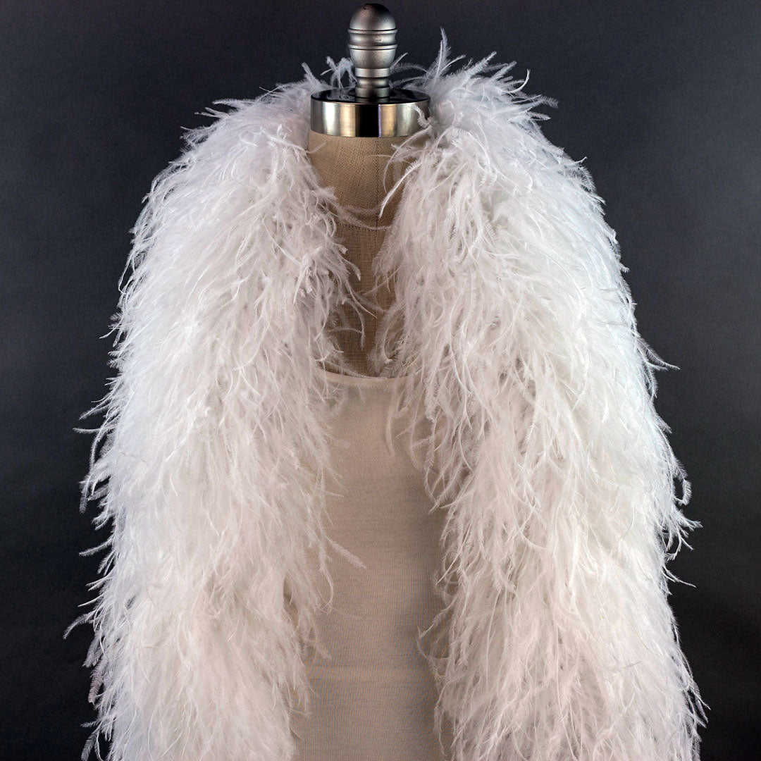 4-layer ostrich feather scarf