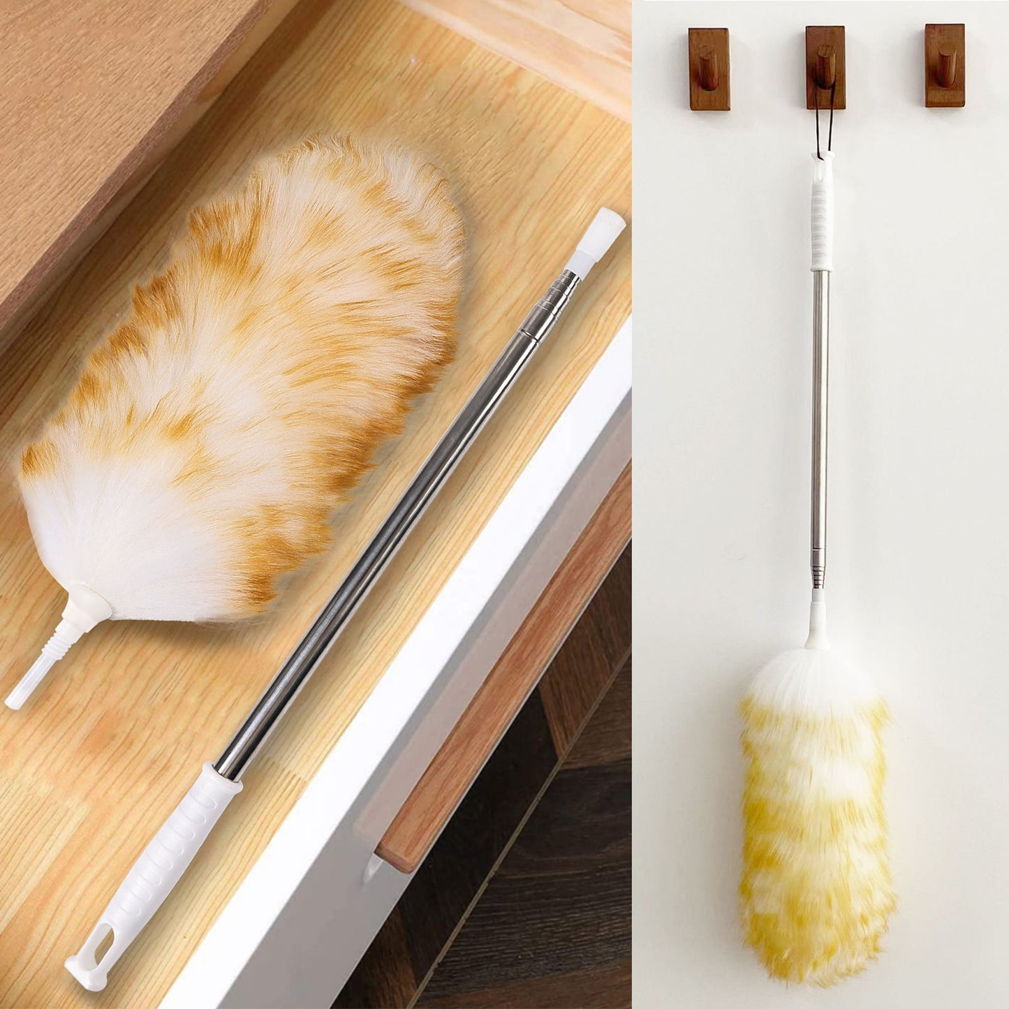 Retractable wool duster