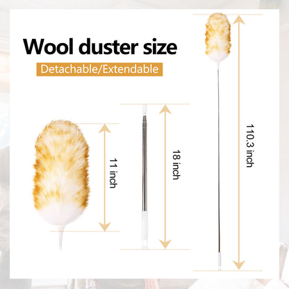 Retractable wool duster