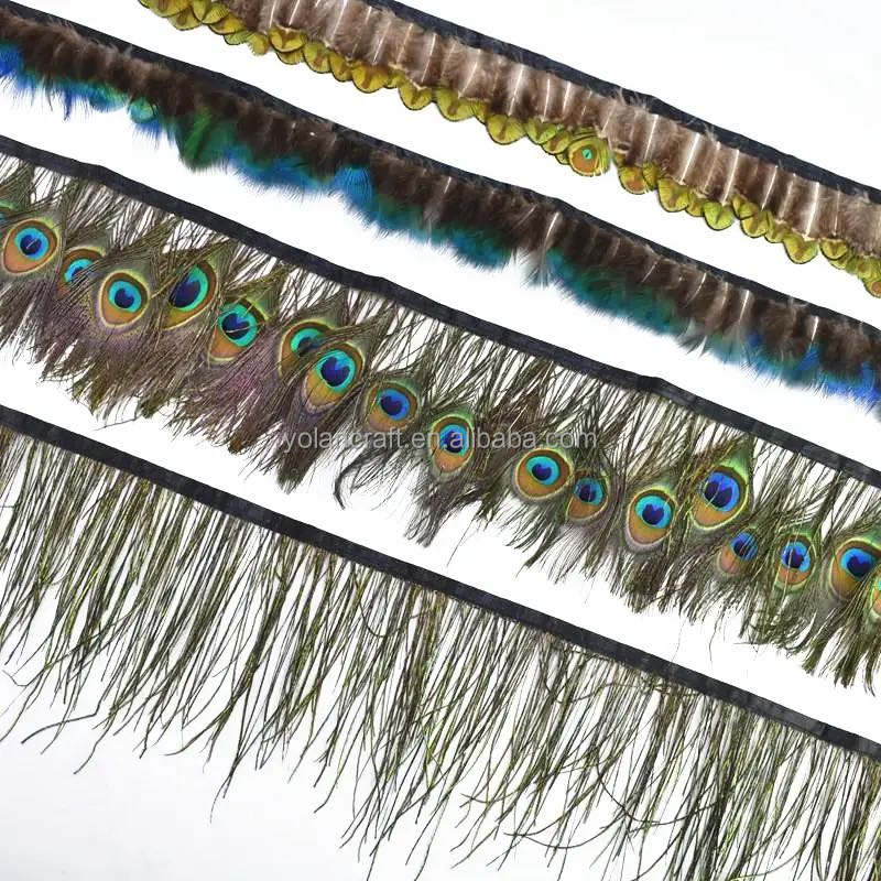 Natural blue peacock body feather tassel feather decoration