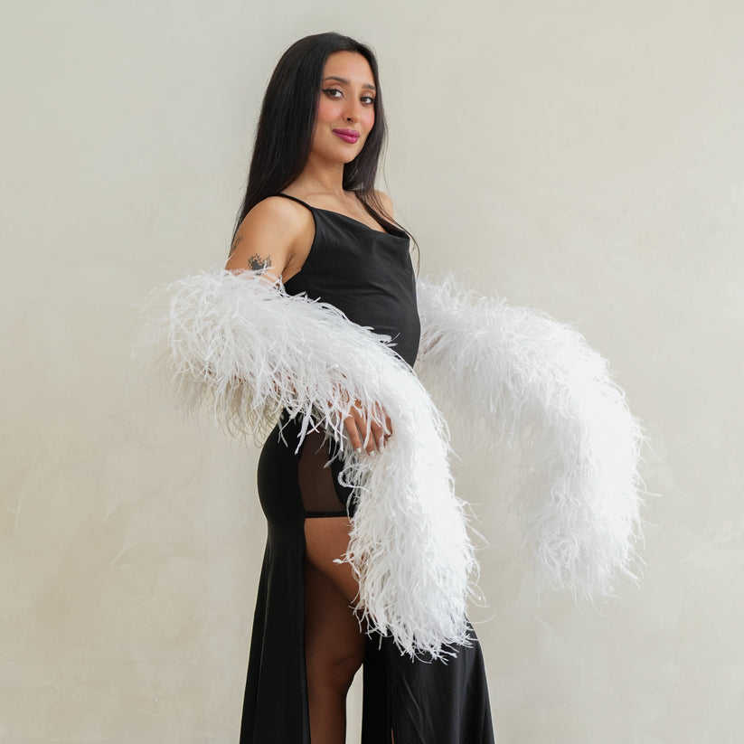 10-layer ostrich feather scarf 8-10CM