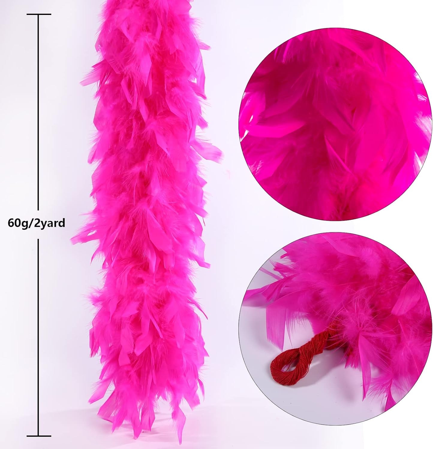 4-layer ostrich feather scarf