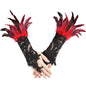 Gothic Feather Lace Gloves 6-8inch