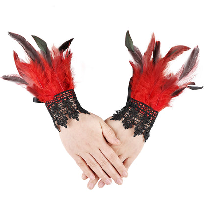 Gothic Feather Glove Sleeves