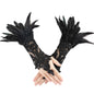 Gothic Feather Lace Gloves 6-8inch