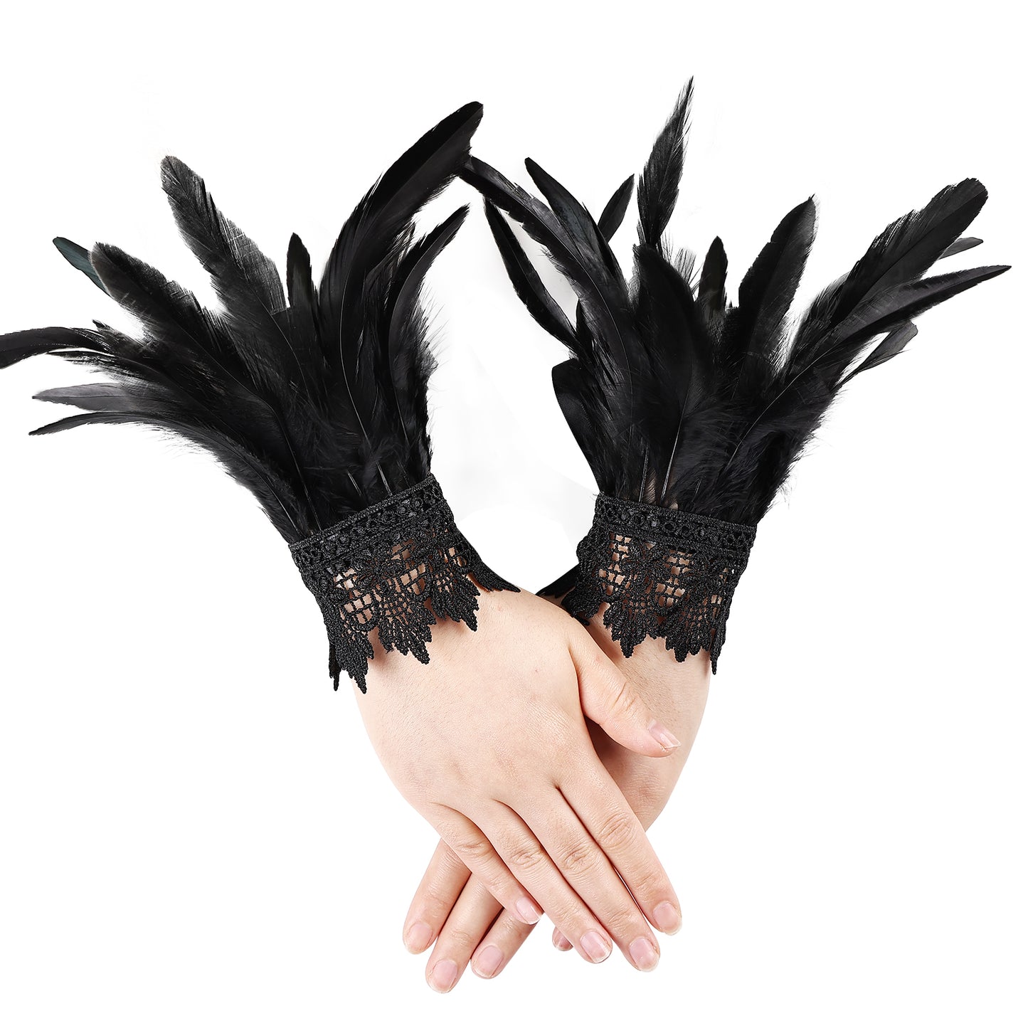 Gothic Feather Glove Sleeves