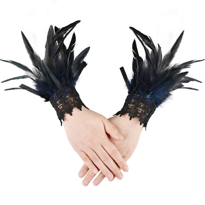 Gothic Feather Glove Sleeves