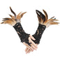 Gothic Feather Lace Gloves 6-8inch