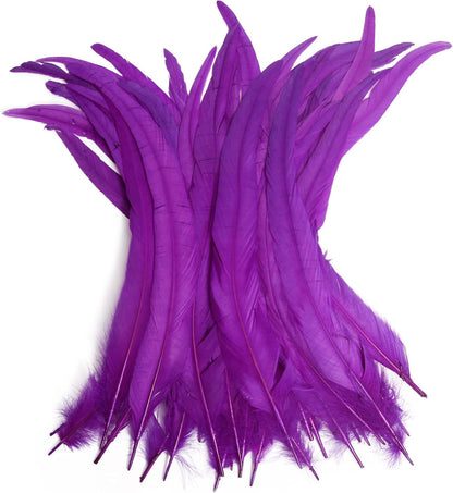 50PCS Rooster Coque Tail Feathers Bulk Natural 12-14Inch 30-35cm