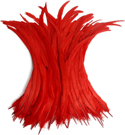 50PCS Rooster Coque Tail Feathers Bulk Natural 12-14Inch 30-35cm