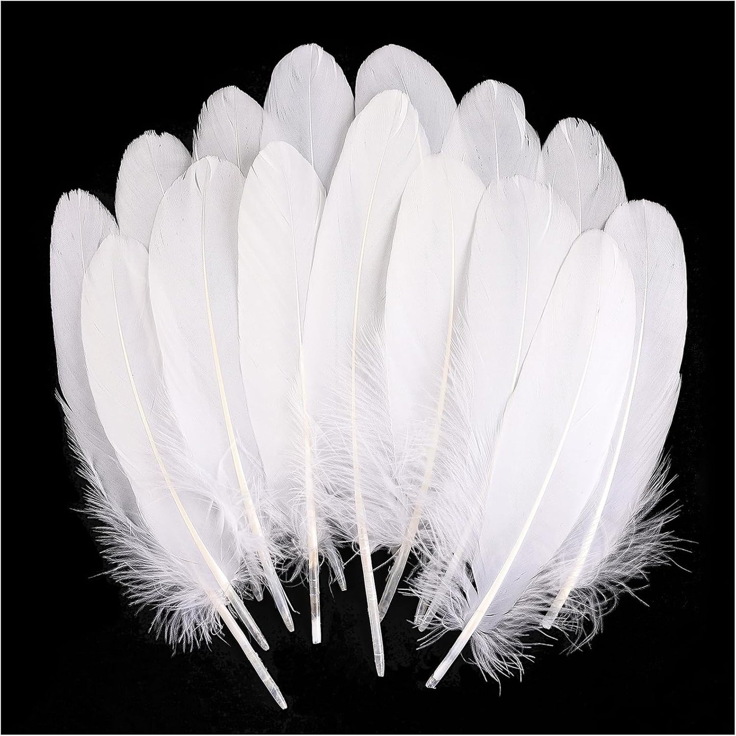 120pcs White Goose Feathers Natural Bulk 6-8 inch 15-20cm