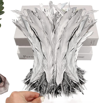 50PCS Rooster Coque Tail Feathers Bulk Natural 12-14Inch 30-35cm