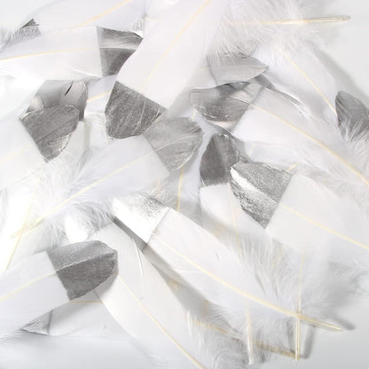 120pcs White Goose Feathers Natural Bulk 6-8 inch 15-20cm