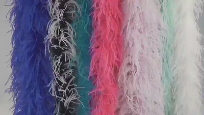 6-layer ostrich feather scarf