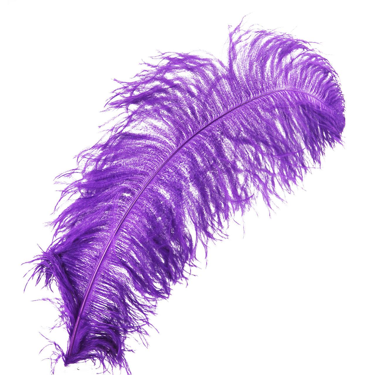 3 Pcs Purple Large Ostrich Feather Plumes 23-28 (Top Quality)